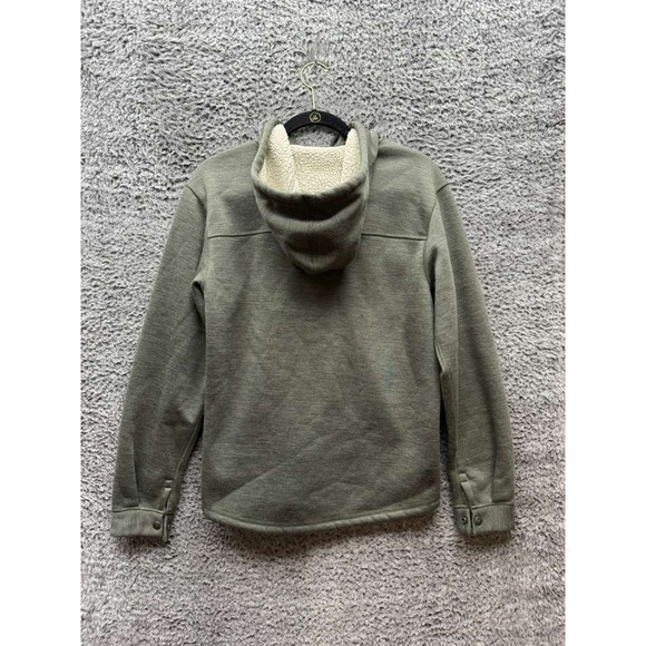 The North Face Sherpa Patrol Snap-Up Fleece-Lined Hoodie Green Mens Size S - Picture 2 of 14